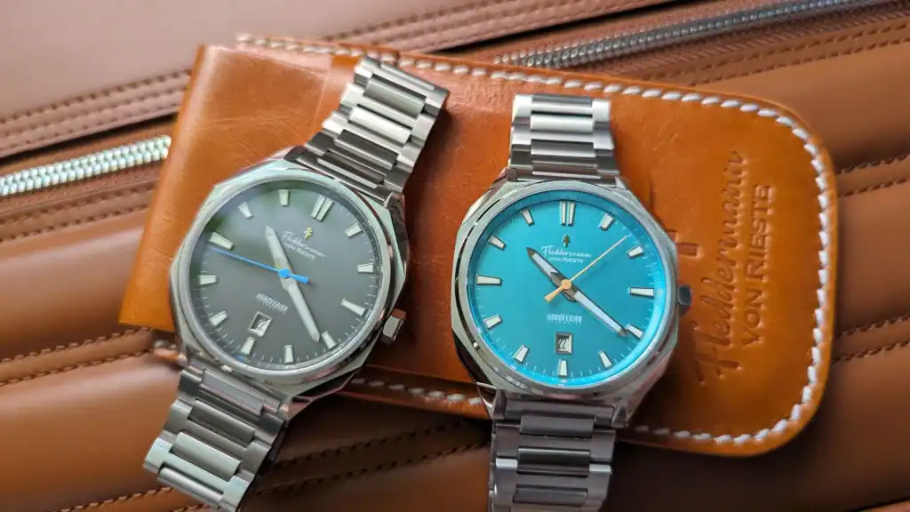 Hanoverian sport watch, Harborside Turquoise dial, assembled in Indiana