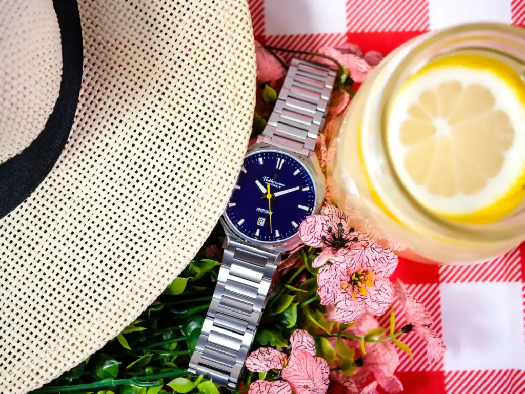 Hanoverian sport watch, Sapphire Navy Blue dial, American-assembled automatic, Indiana Watch company