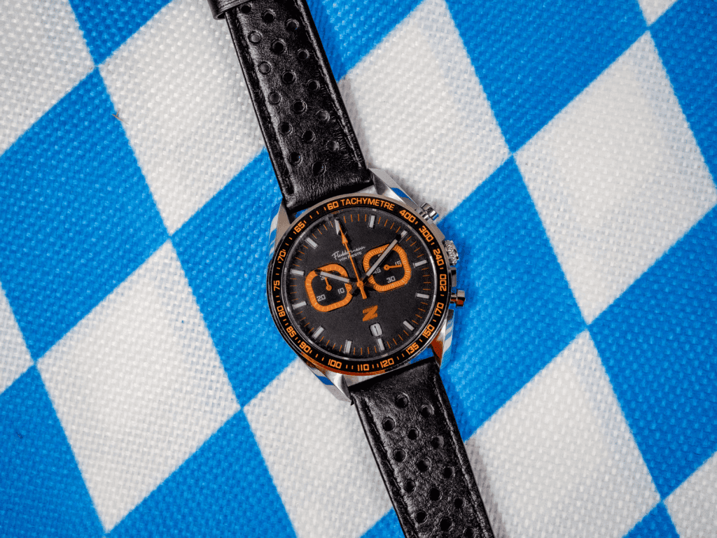 Zeitfahren chronograph, Overdrive Orange dial, American racing chronograph